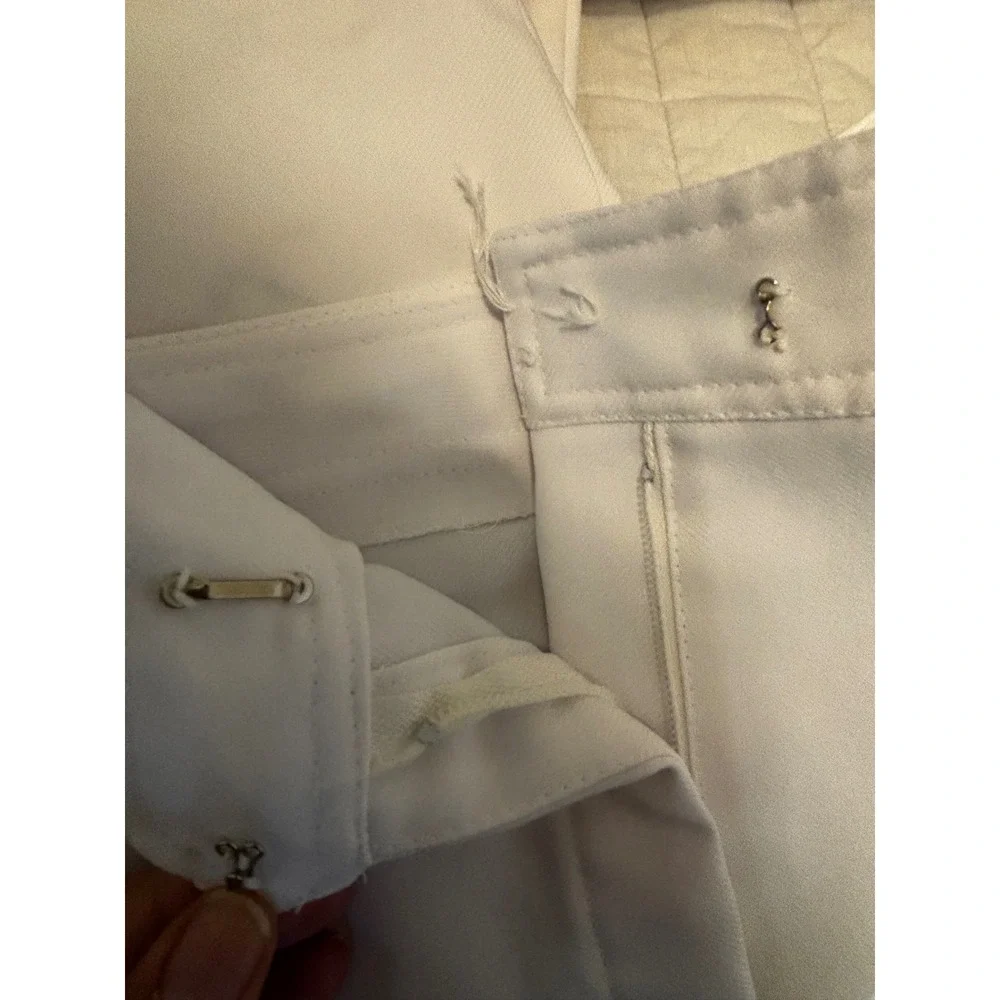 Vintage Sir James 70s White Polyester Kite Embroidery Pant Suit Set Womens 10
